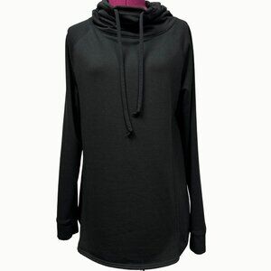 32 Degrees Heat Funnel Cowl Neck Black Long Sleeve Athletic Pullover M